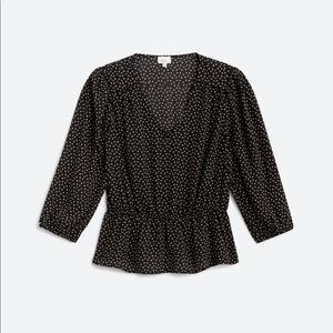 NWT Madison & Berkeley Samara Peplum Blouse Polka Dot